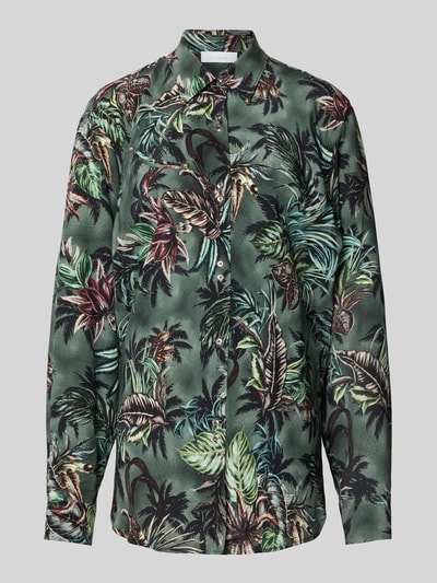 Produktfoto, Freizeithemd mit floralem Allover-Print von Rabanne in Grüntönen mit bunten Blumen, Kentkragen, Nietenbesatz, Relaxed Fit