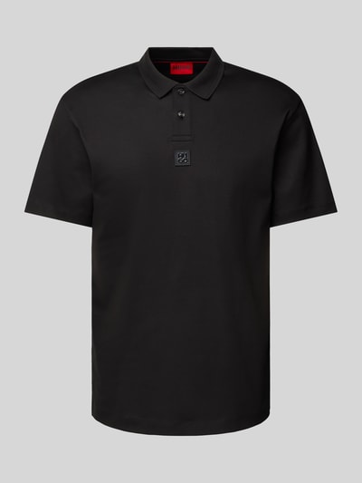 HUGO Regular fit poloshirt met labelbadge, model 'Deabono' Zwart - 2