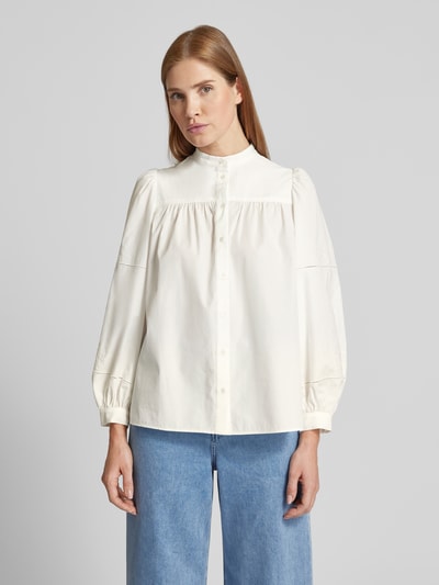 Weekend Max Mara Regular Fit Bluse mit Stehkragen Modell 'RIBALDO' Weiss 4