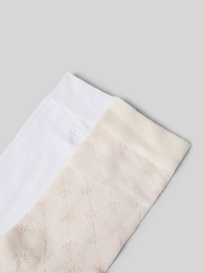Productfoto, Socken aus Baumwoll-Mix im 2er-Pack van JOOP! Collection, elastische boorden, labeldetails, crème en wit, fijne textuur