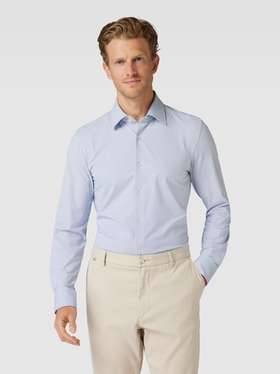 BOSS Slim Fit Zakelijk overhemd met all-over motief Marineblauw - 4