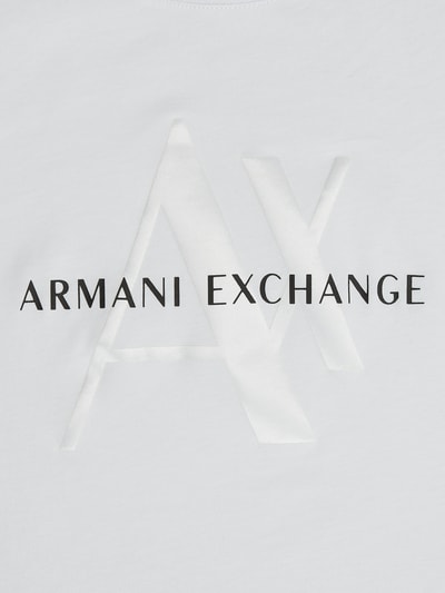 ARMANI EXCHANGE T-Shirt mit Logo-Print in Metallic-Optik  Weiss 3