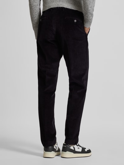 Hiltl Regular fit corduroy broek met riemlussen, model 'PARMA' Zwart - 5