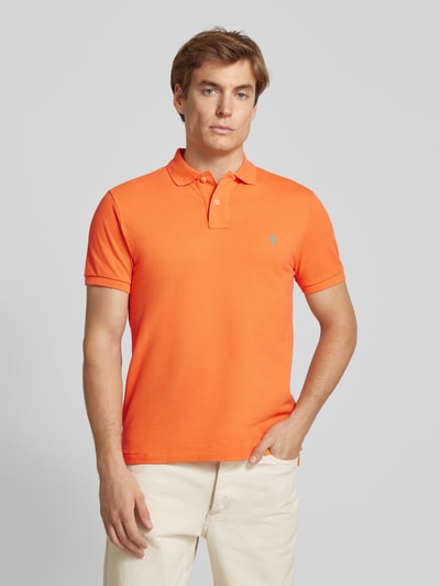 Polo Ralph Lauren Custom Slim Fit Poloshirt mit Label-Stitching Orange 4