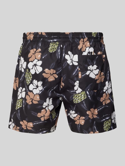 BOSS Relaxed Fit Badeshorts mit Label-Badge Modell 'Piranha' Black 3