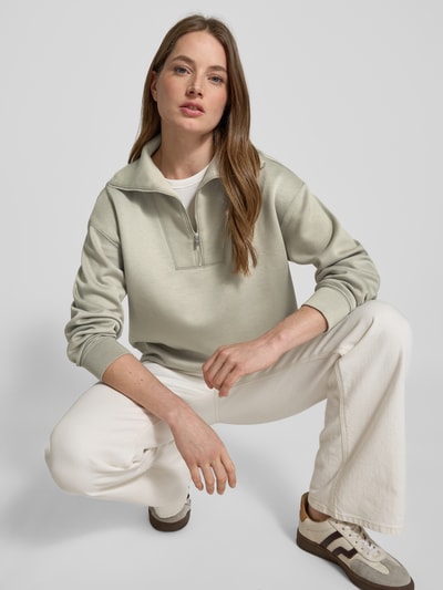 Mango Sweatshirt mit Troyer-Kragen Modell 'GUESA' Schilf 3