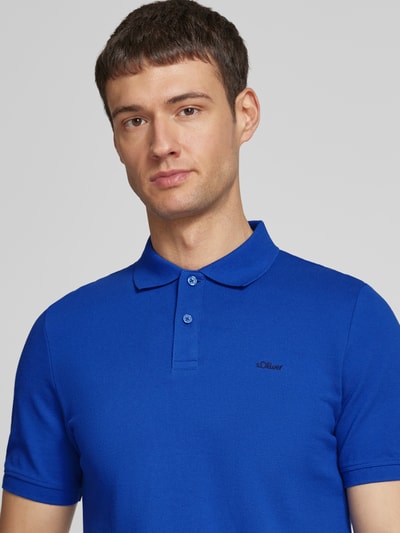 s.Oliver RED LABEL Regular Fit Poloshirt aus reiner Baumwolle mit Label Stitching Royal 3