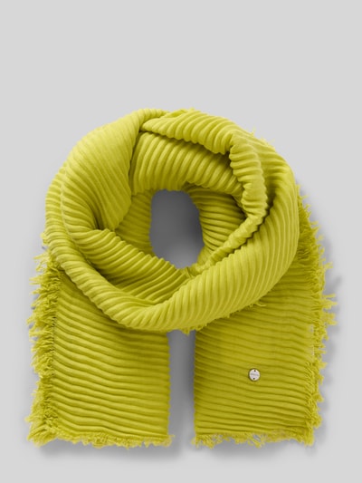 Produktfoto, Schal mit Strukturmuster und Fransen van Marc Cain, materiaalmix met viscose, rechthoekig model, structuurpatroon, franjes, breedte maat 1: 82 cm