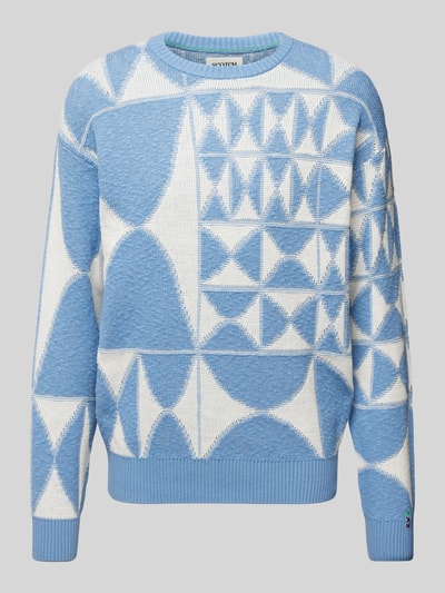 Scotch & Soda Strickpullover mit gerippten Abschlüssen Hellblau 2