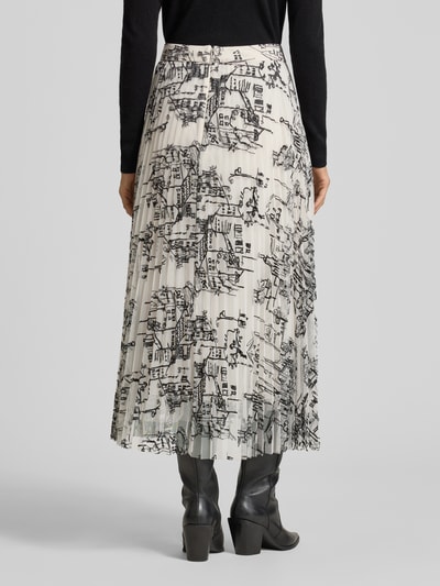Marc Cain Spódnica midi ze wzorem na całej powierzchni Piaskowy 5