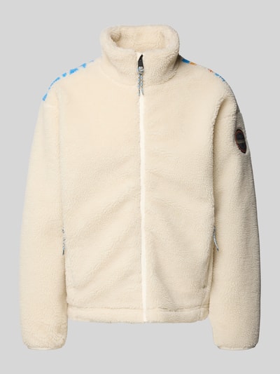 Napapijri Regular Fit Fleecejacke mit Stehkragen Modell 'T-FIEMME' Offwhite 2