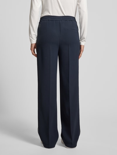 Marc Cain Straight leg pantalon met persplooien Marineblauw - 5