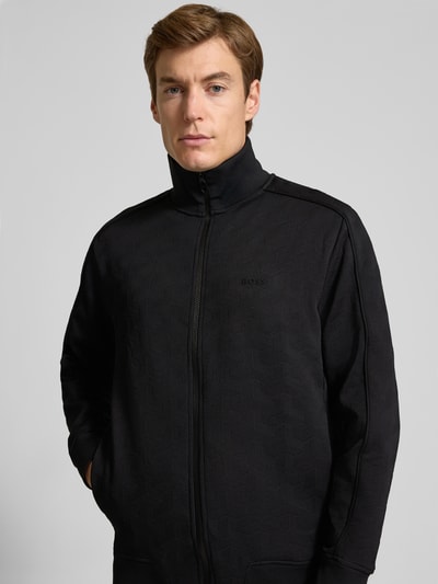 BOSS Green Regular fit trainingsjack met structuurmotief, model 'MIRROR' Zwart - 3