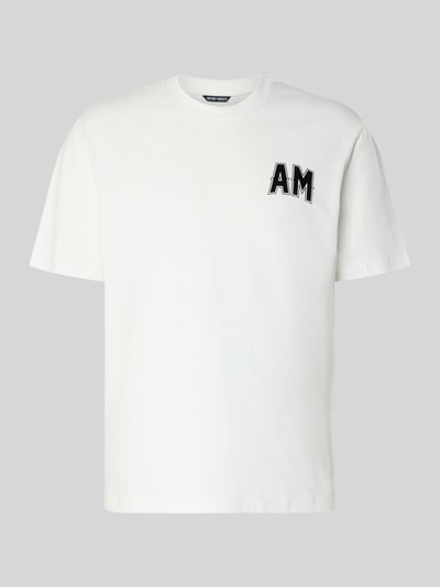 Produktfoto, Relaxed Fit T-Shirt aus reiner Baumwolle von Antony Morato, wit, labelpatch, ronde hals, ruglengte bij maat M 70 cm