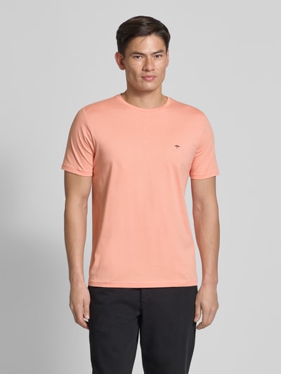 Fynch-Hatton T-Shirt mit Label-Stitching Lachs 4