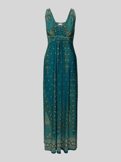 Apricot Maxikleid mit V-Ausschnitt Petrol 2