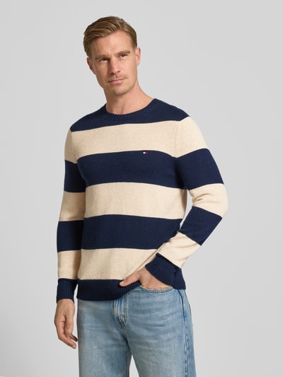 Tommy Hilfiger Regular Fit Strickpullover aus feinster Wolle  Marine Melange 4