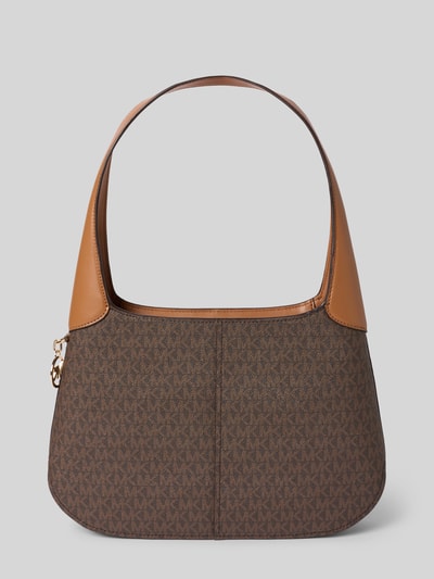 Produktfoto, Shoulder Bag mit Allover-Logo-Print Modell 'Alice' von MICHAEL Michael Kors in Braun mit Logo-Detail, Reißverschluss und Schulterriemen.