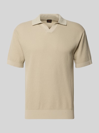 Produktfoto, Regular Fit poloshirt uit puur katoen model 'KOCELLO' van BOSS Orange, look: effen kleuren, structuur, labelpatch, polokraag, V-hals, korte mouw, mouwboord en rompzoom geribd, materiaalverwerking: knitwear.