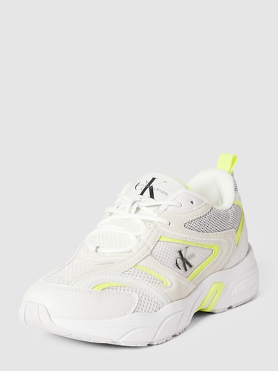 Calvin Klein Jeans Sneakers met labelprint, model 'RETRO' Lichtgeel - 2