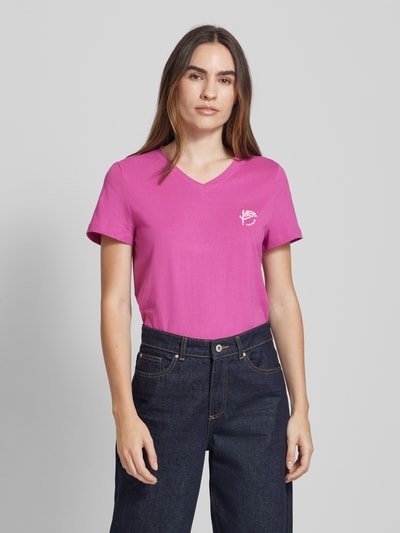 Tom Tailor T-Shirt mit V-Ausschnitt Pink 4