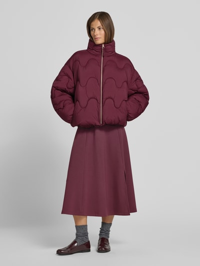 Jake*s Casual Loose Fit Steppjacke mit Stehkragen Pflaume 1