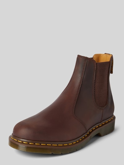 Dr. Martens Chelsea boots van leer met siernaad Middenbruin - 1