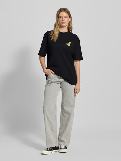 Review Oversized T-Shirt mit Motiv-Print Black 1