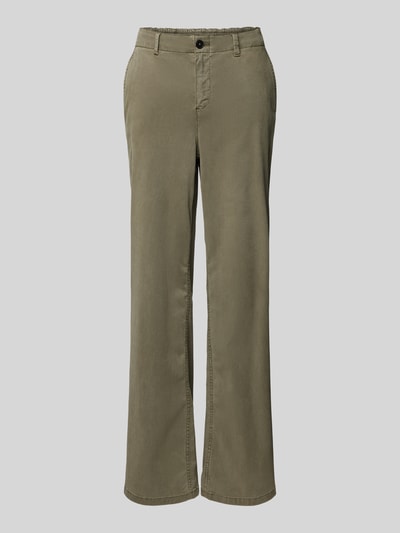 Oui Bootcut Fit Stoffhose aus Lyocell-Mix Khaki 2