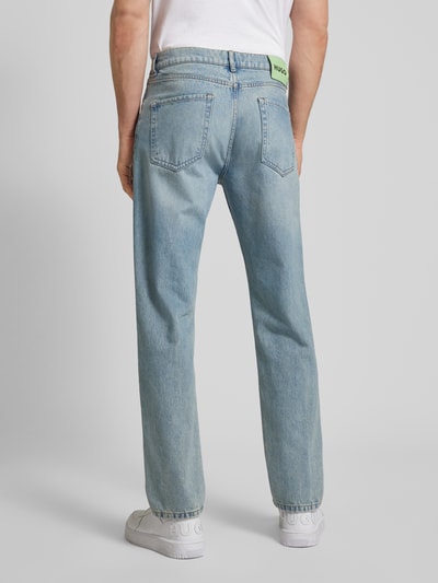 HUGO Straight fit jeans met labelpatch Jeansblauw - 5