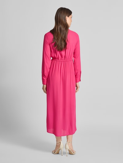 HUGO Midi-jurk met knoopdetail, model 'Koventi' Felroze - 5