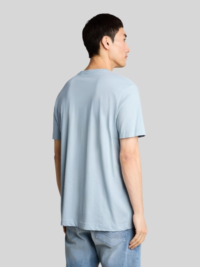 Tom Tailor Regular Fit T-Shirt aus reiner Baumwolle mit Logo-Stitching Hellblau 5