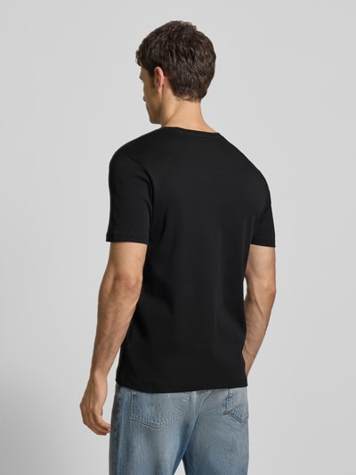 Christian Berg Men T-Shirt mit geripptem Rundhalsausschnitt Black 5