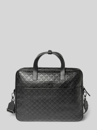 Emporio Armani Laptoptasche mit Allover-Logo-Muster Black 2
