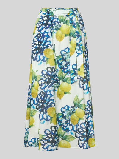 Produktfoto, Regular Fit Midirock mit floralem Allover-Print von More & More aus Reine Baumwolle mit A-Linie, Taillenband und Teilelastischer Bund.