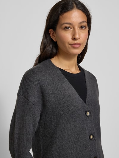 Christian Berg Woman Cardigan mit V-Ausschnitt und Knopfleiste Dunkelgrau 3