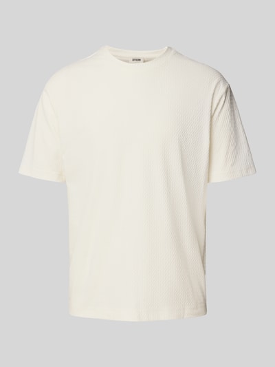 Drykorn T-Shirt mit geripptem Rundhalsausschnitt Modell 'GILBERD' Offwhite 2
