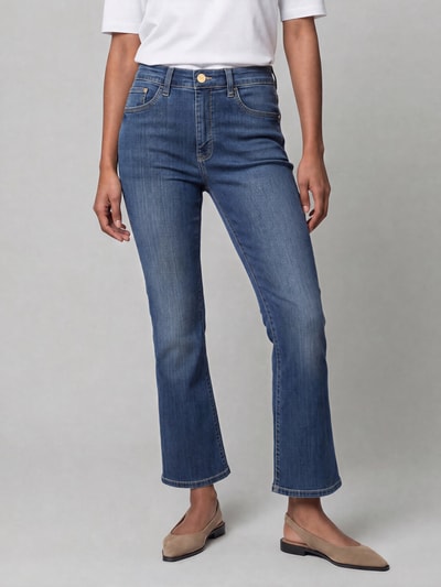 MAC Bootcut-jeans van katoenmix in 7/8-lengte Donkerblauw - 4