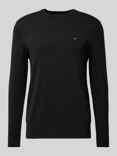 Tommy Hilfiger Strickpullover mit Logo-Stitching Black 1