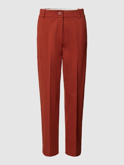 Esprit Collection Stoffen broek in effen design met persplooien Roestrood - 2