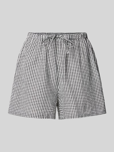 Jake*s Casual Korte pyjamabroek met elastische band en tunnelkoord Zwart - 1