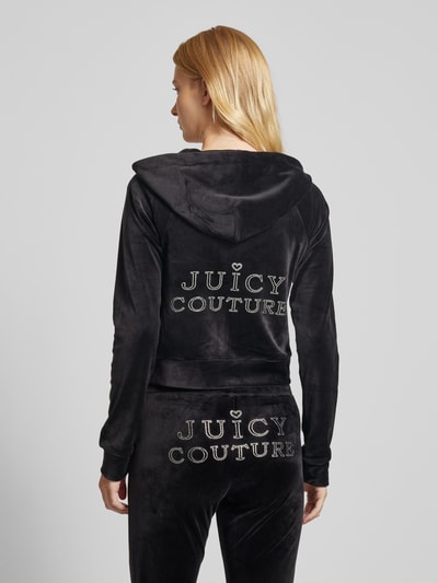 Juicy Couture Sweatjacke mit Label-Strasssteinbesatz Modell 'MADISON' Black 5