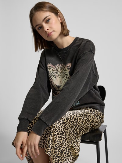 Only Comfort Fit Sweatshirt aus Baumwoll-Mix Modell 'LUCINDA' Black 3