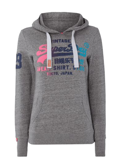 Superdry Hoodie mit Logo-Print Hellgrau Melange 1