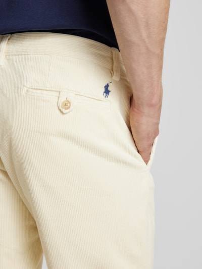 Polo Ralph Lauren Stretch straight fit corduroy broek met riemlussen, model 'BEDFORD' Offwhite - 3