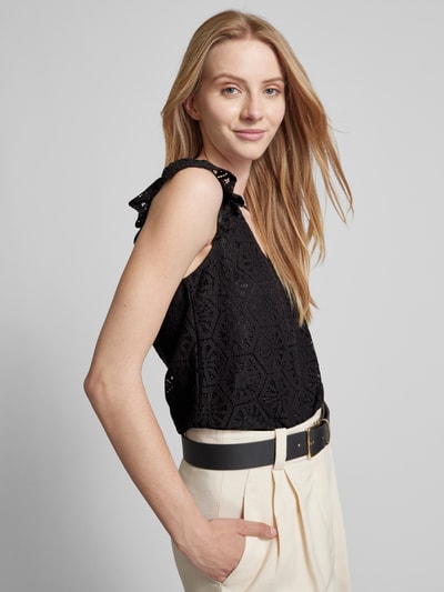 Vero Moda Blousetop met etskanteffect, model 'HONEY LULU' Zwart - 3