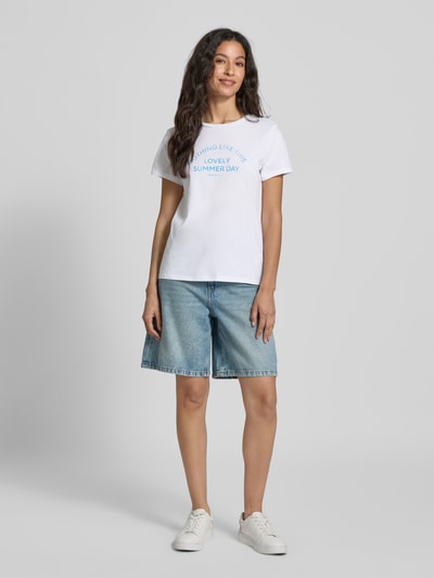 Tom Tailor Denim Regular Fit T-Shirt aus reiner Baumwolle Weiss 1