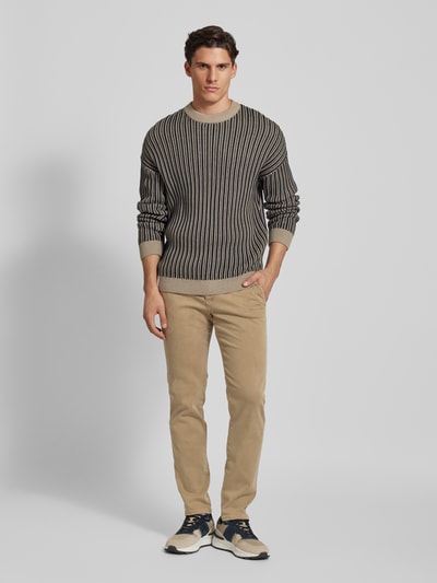 MAC Slim fit broek met labelapplicatie, model 'Lennox' Beige - 1