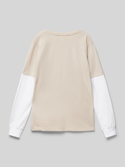 CHAMPION Sweatshirt mit Label-Details und Rundhalsausschnitt Stein 3