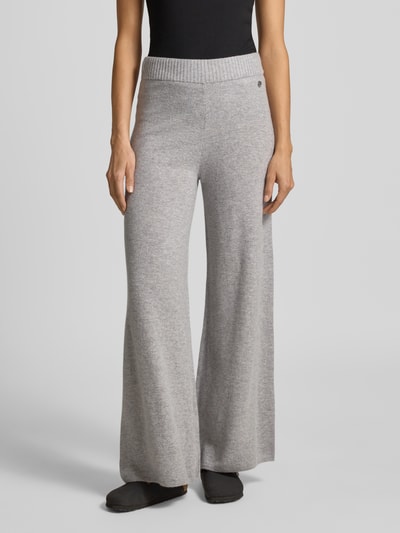 s.Oliver BLACK LABEL Wide leg gebreide broek van een mix van wol en kasjmier Lichtgrijs - 4